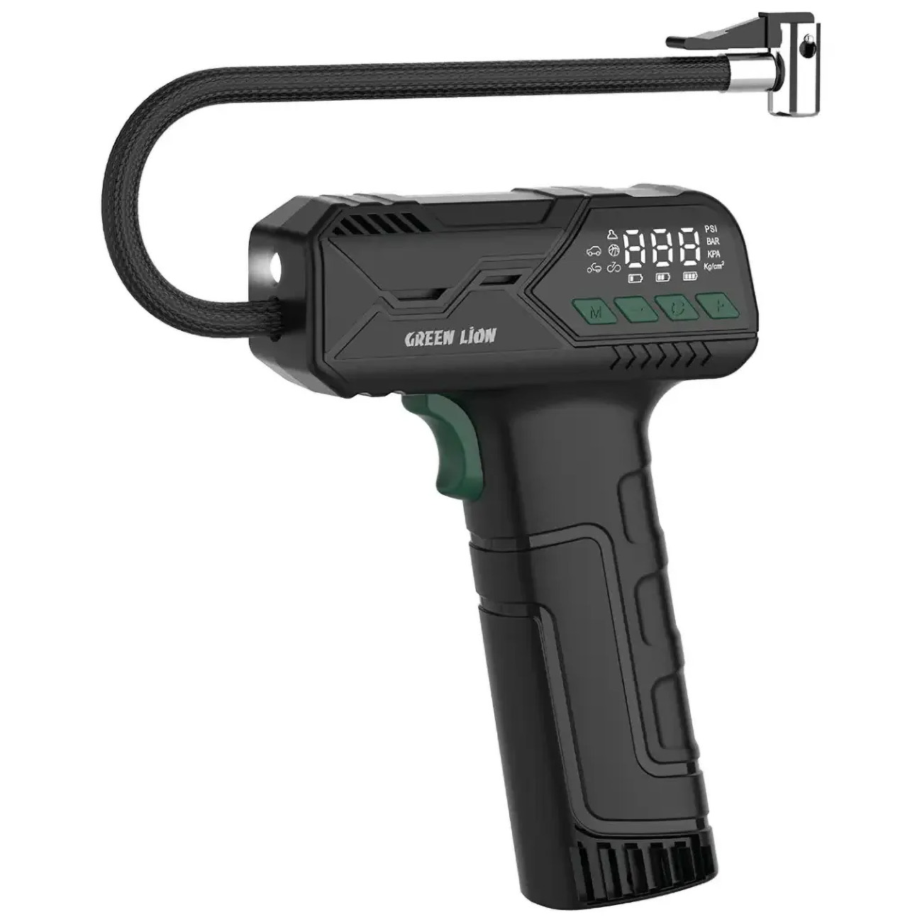 Green Portable Tire Inflator / 50W Power / 150 PSI Pressure / With Digital Display