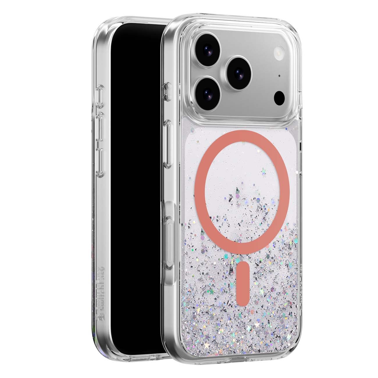 SwitchEasy Starfield Case for iPhone 17 Pro / MagSafe / Drop-Protection / 3D Effect / Clear-Coral