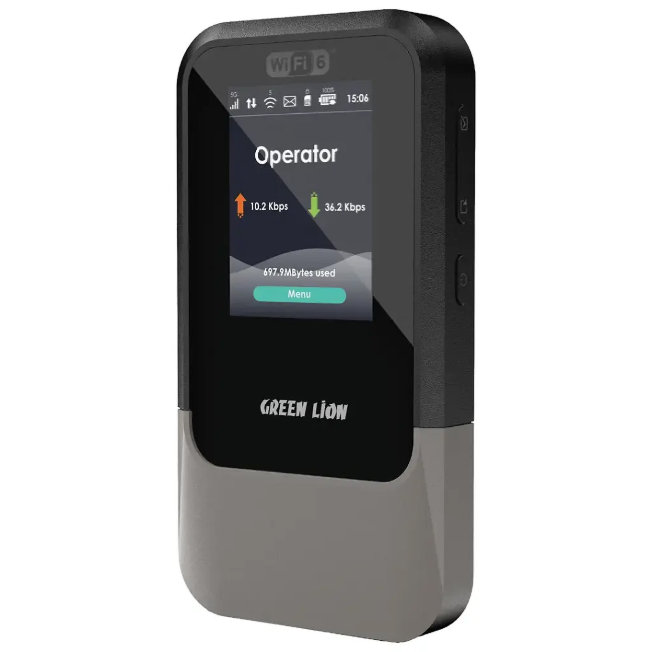 Green 5G Portable Router / Supports Wi-Fi 6 / 2.6Gbps Speed / Battery Powered / With TFT Display