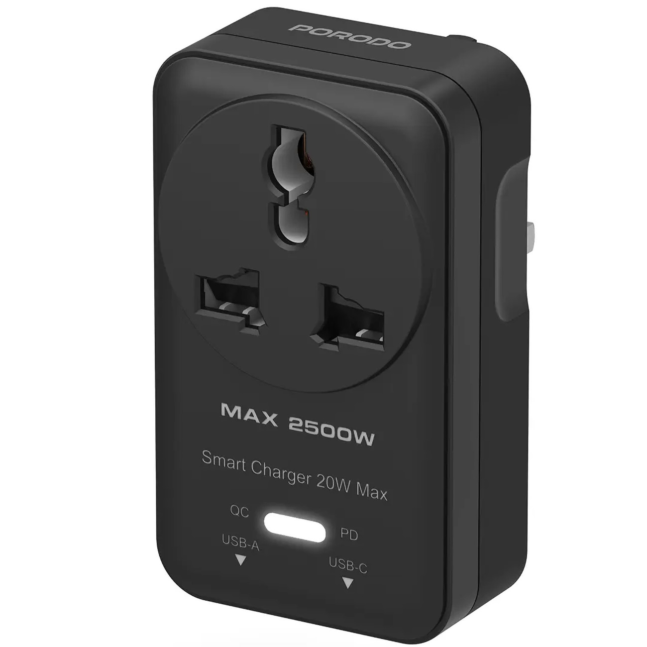 Porodo Universal AC Wall Socket / with Type-C & USB-A Ports / 2500W Power