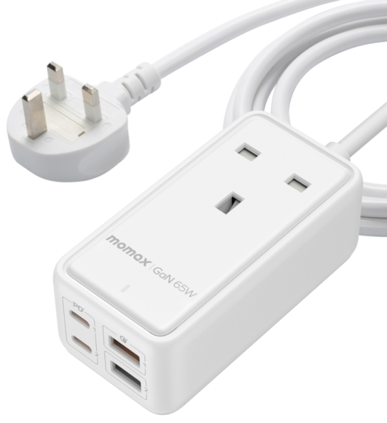 Momax OnePlug 65W Charger / With Triple USB input + 4 Ports / GaN Technology for Fast Charging