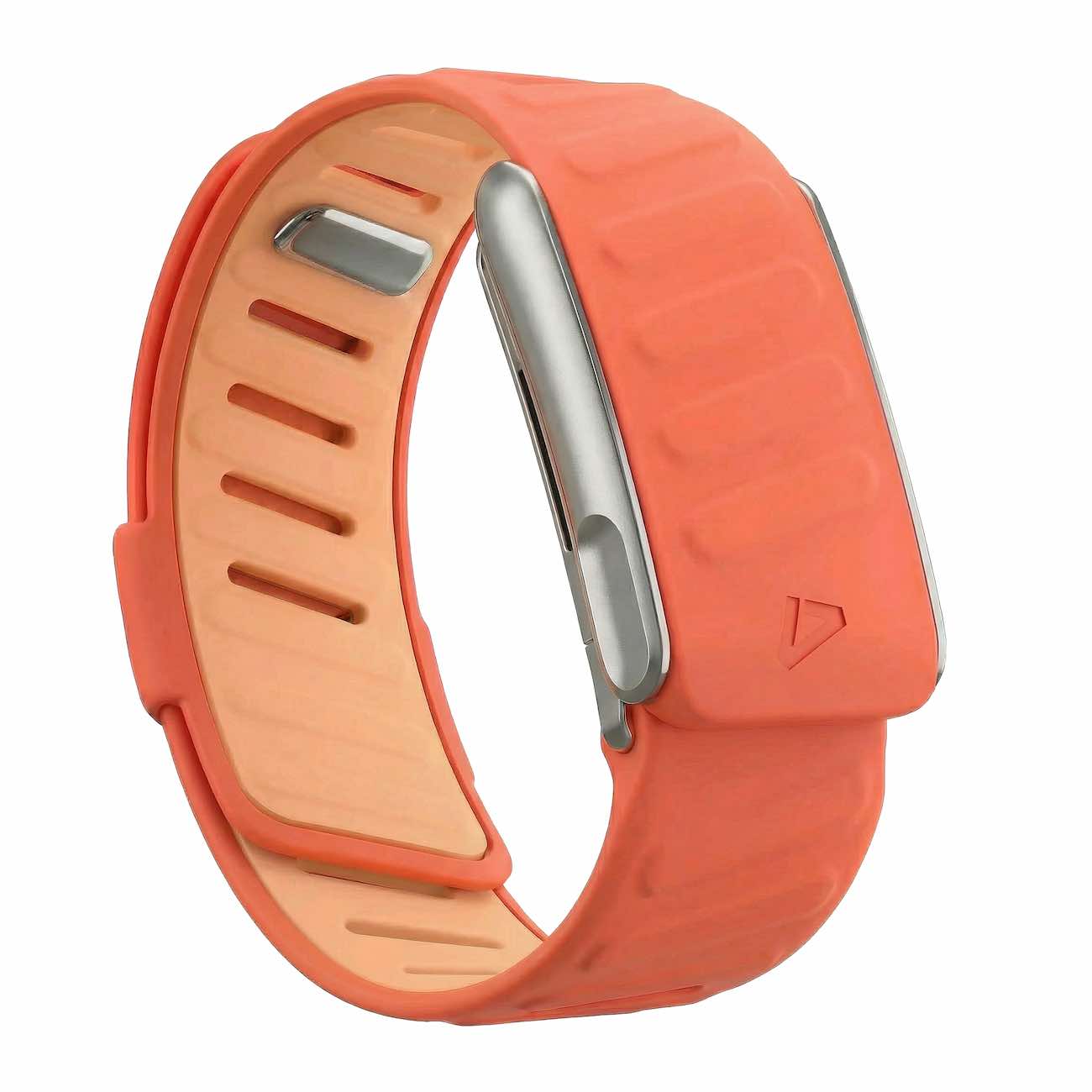 Dash Strap For Whoop 5 MG / Soft Silicone / Coral with Matte Silver Frame