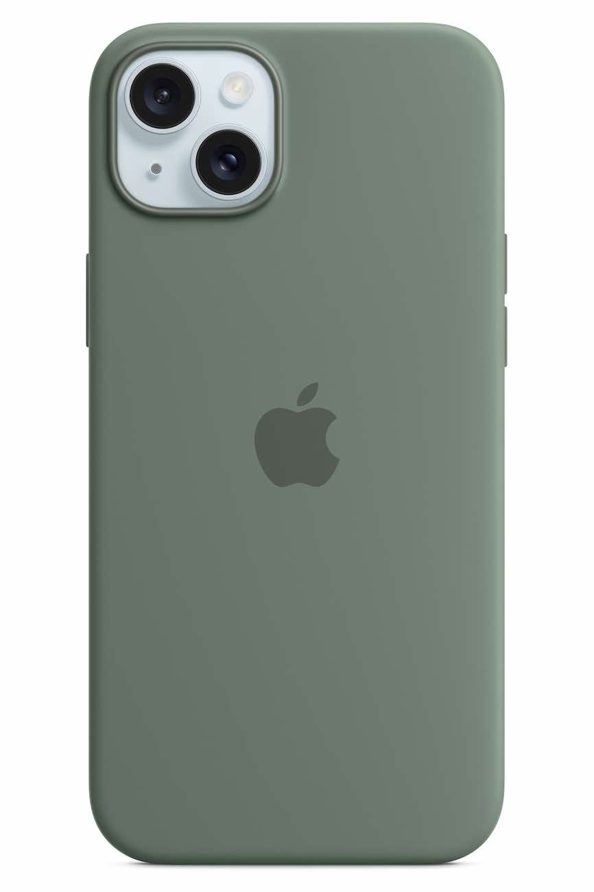 كفر ابل سليكون الاصلي لايفون 15 بلس / يدعم MagSafe / لون Cypress