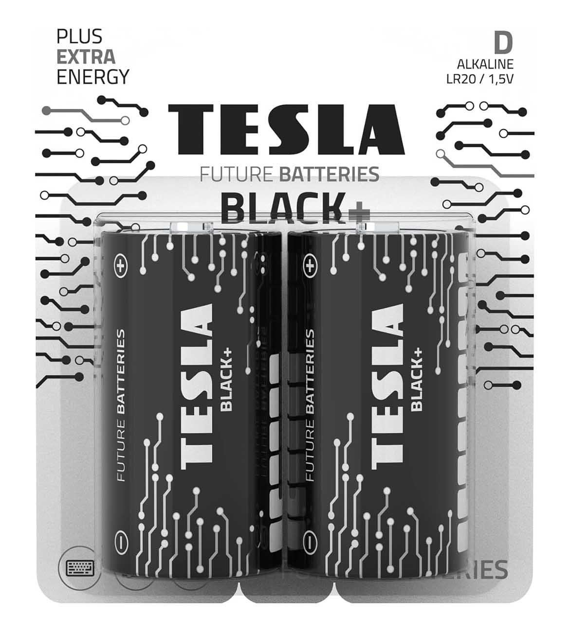 بطاريات TESLA Black بلس نوع D / حزمة من 2