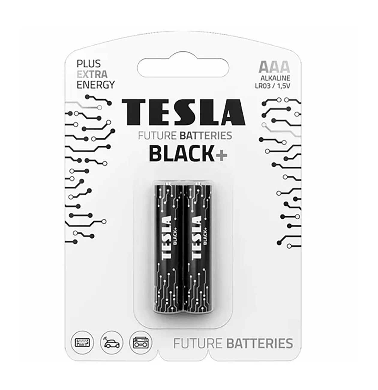 بطاريات TESLA Black بلس نوع AAA / حزمة من 2