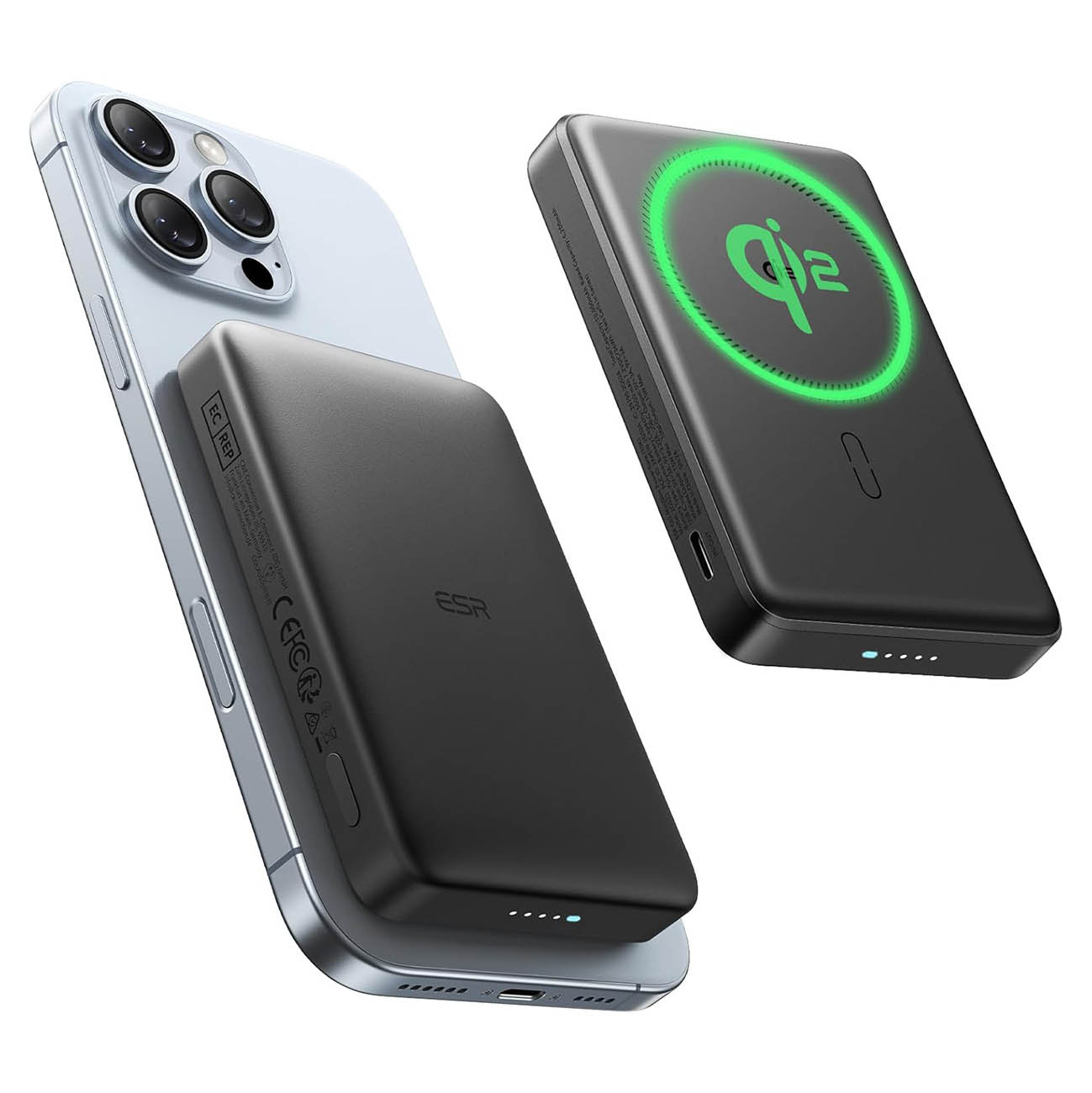 ESR Qi2 Magnetic Power Bank / 10,000mAh / 15W Wireless Charging / 27W Type-C Port / Black