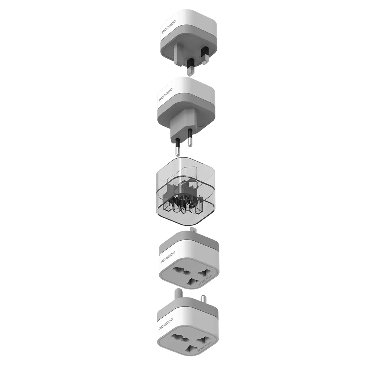 Porodo Universal AC Adapters / Supports 150+ Countries / 2500W Power / Built-in Protection Systems