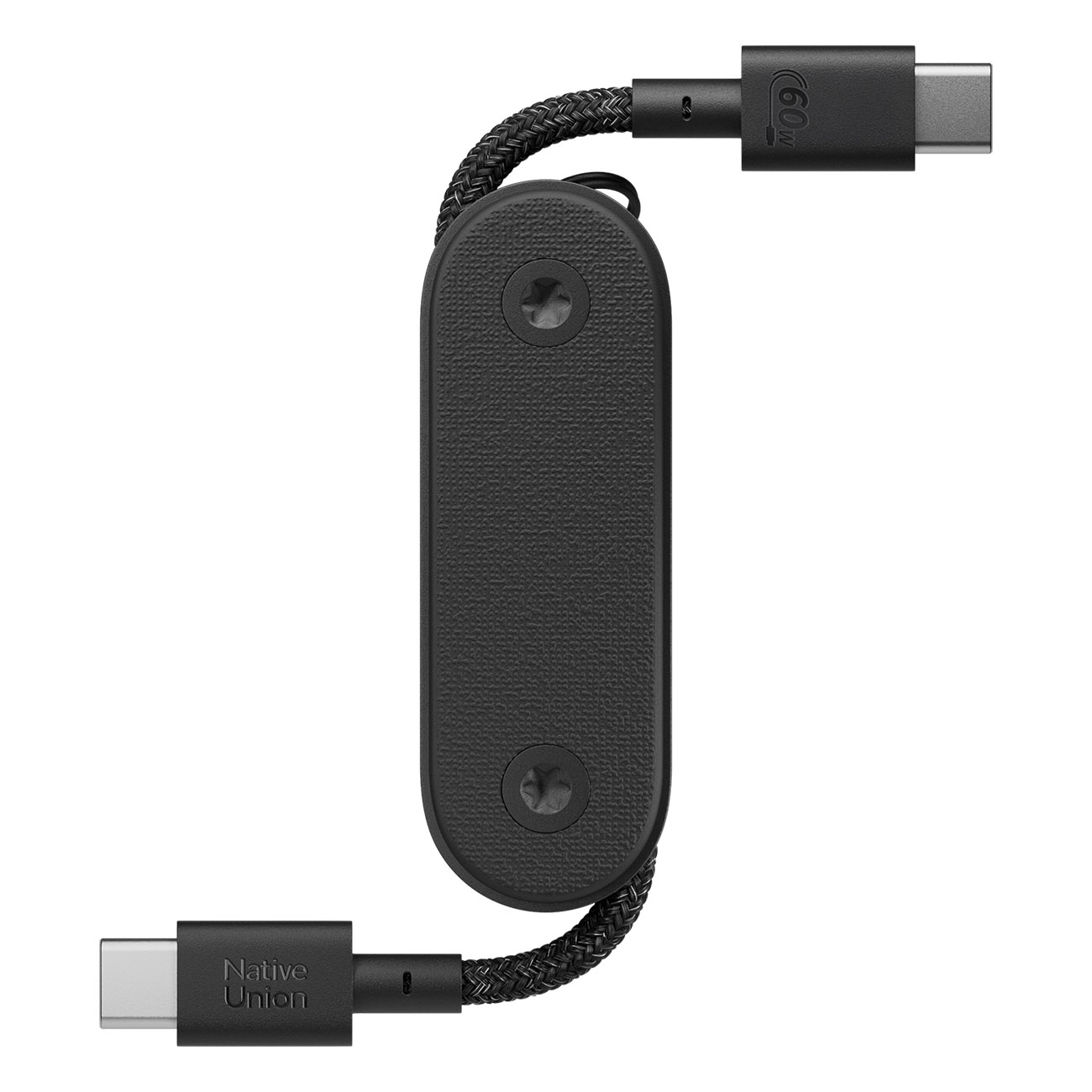 Native Union Portable Cable / Type-C to Type-C / 60W Power / Keychain Design / Black