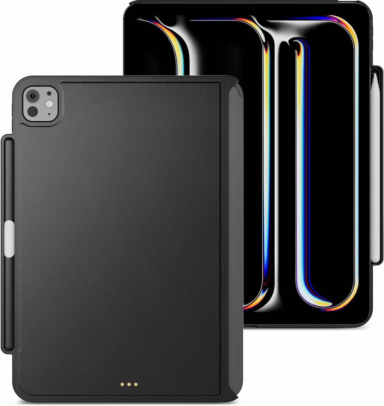 MagEasy CoverBuddy Case for iPad Air 13 inch 2024 / Support Apple Keyboard / Black Leather