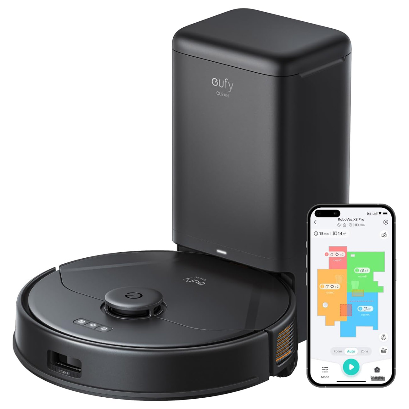 Eufy X8 Pro SES Smart Vacuum & Mop / 8000Pa Power / Self-Empty / App Control