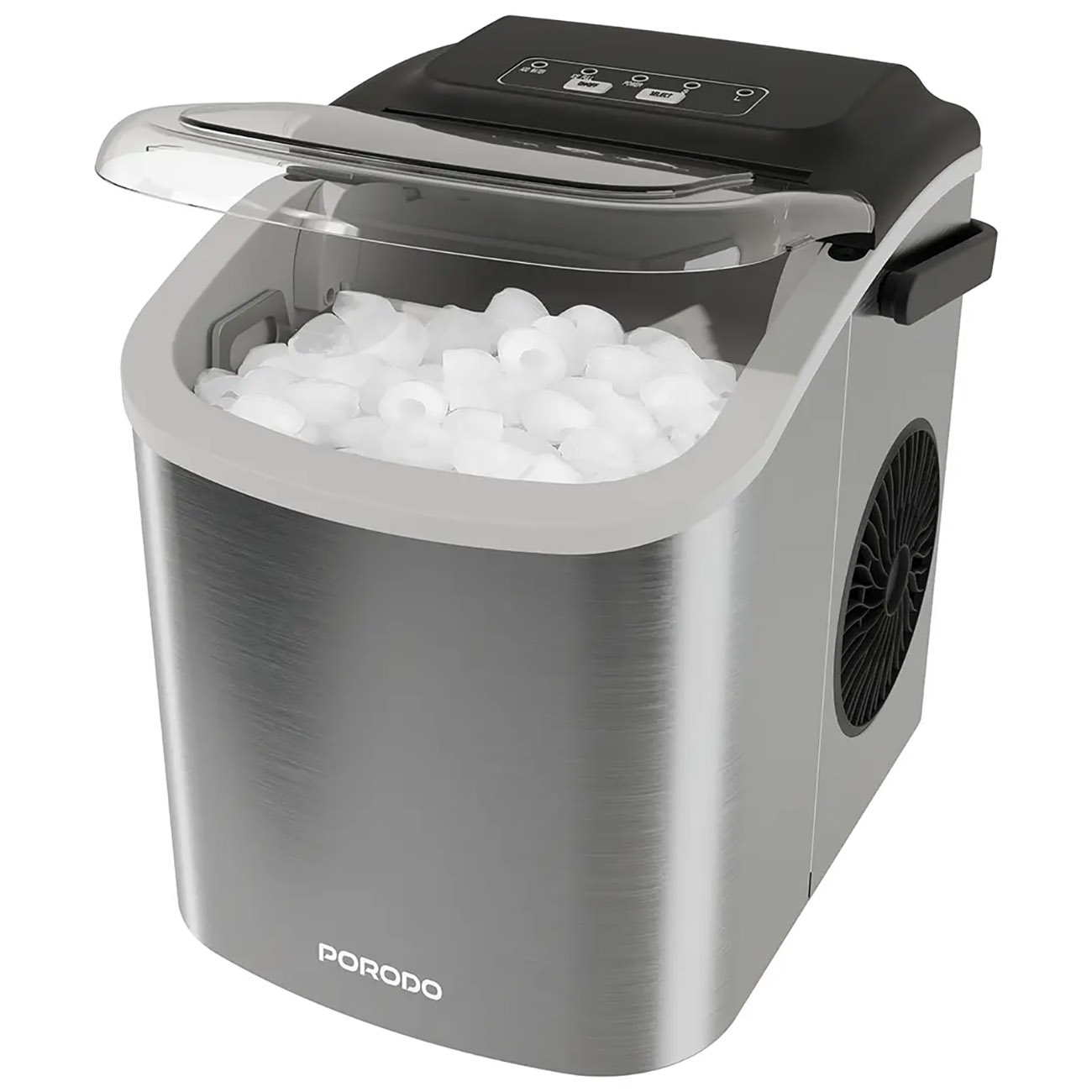 Porodo Ice Maker / Produces up to 12 kg of Ice Per Day / Silver 