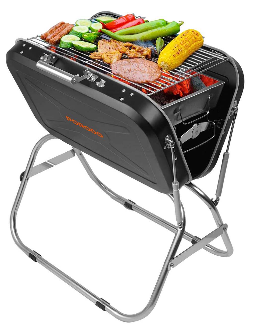 Porodo Portable Charcoal Grill / Strong & Durable Design / Foldable / Perfect for Camping