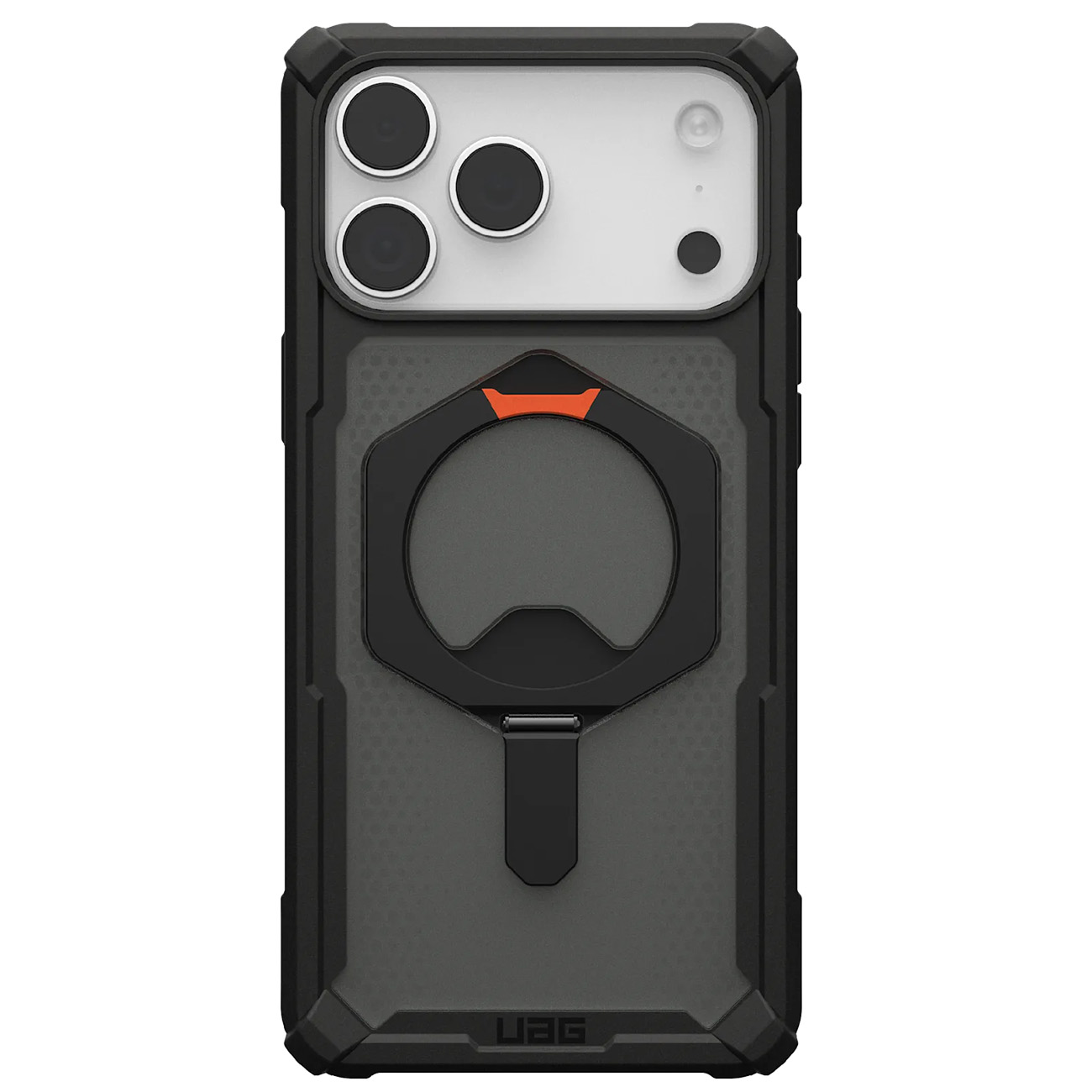 UAG Plasma XTE Case for iPhone 17 Pro / Supports MagSafe / Built-in Stand + Grip / Black & Orange