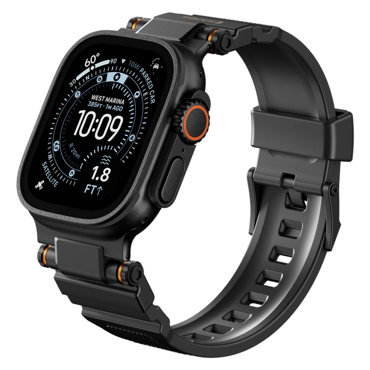 SwitchEasy Strap for Apple Watch / Size 44 / 45 / 46 / 49 / Soft Silicone / Black