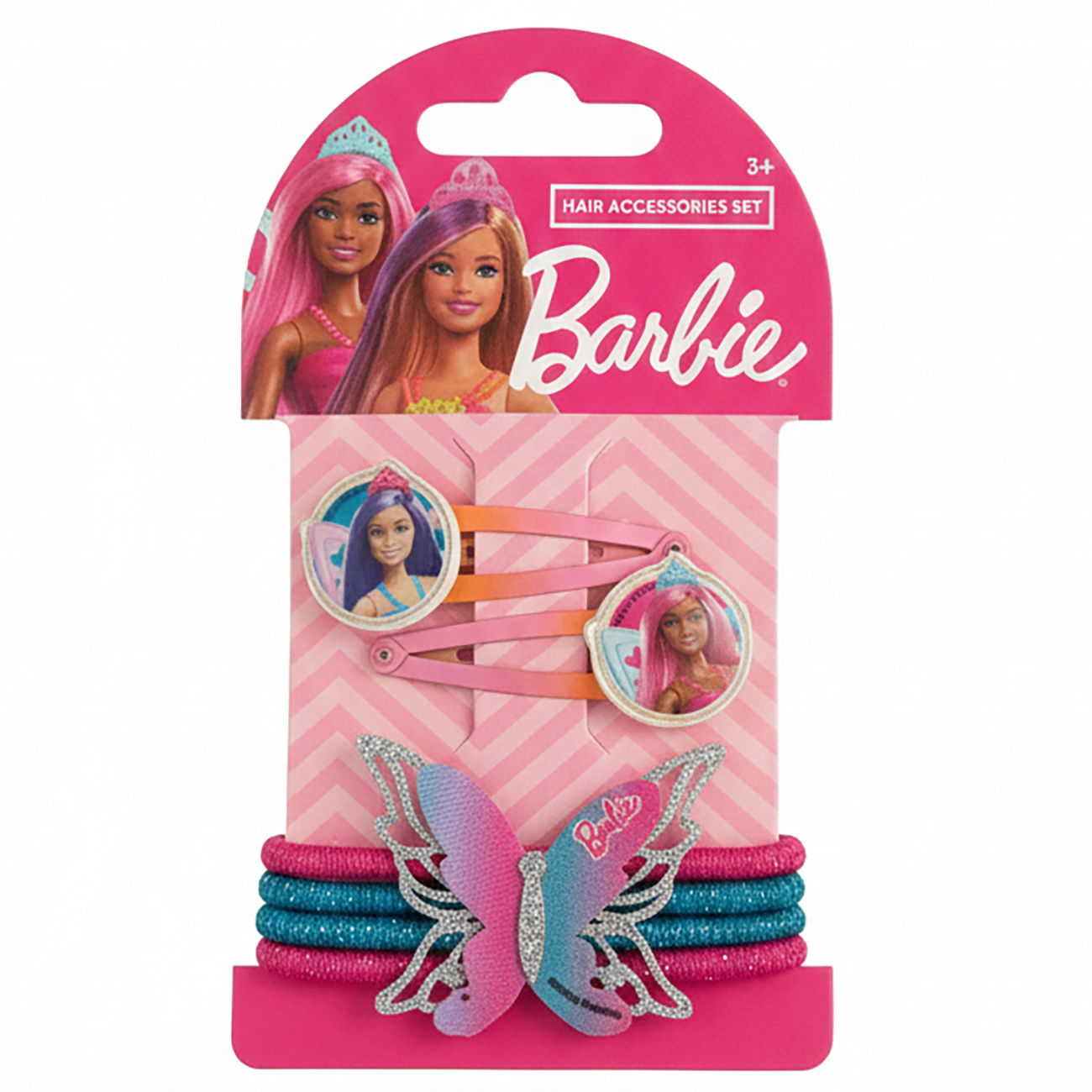 حزمة اكسسوارات شعر Barbie للاطفال / 6 قطع