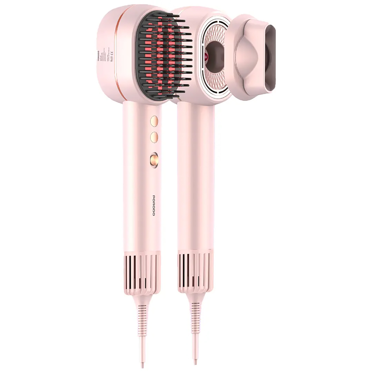 Porodo Hair Dryer & Straightener Brush / Smart Heat Control / 1400W Power / 3 Airflow Levels