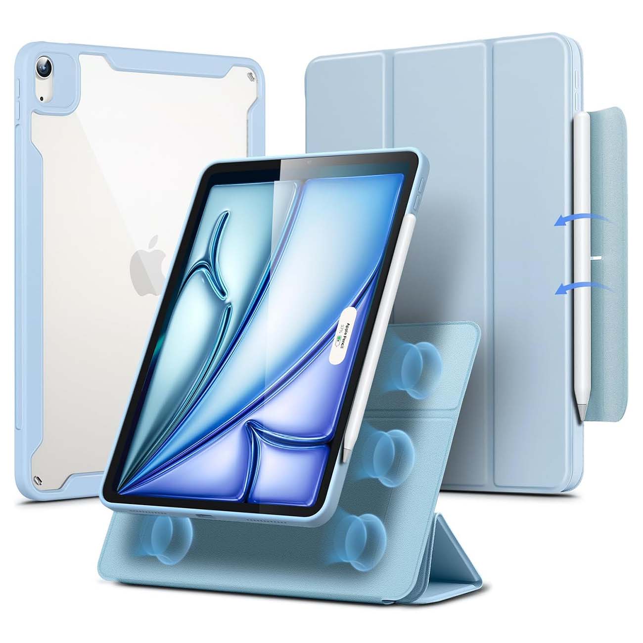 ESR Case for iPad Air 11 inch 2025 & iPad Air 10.9 inch / Built-in Stand / Drop Protection / Blue