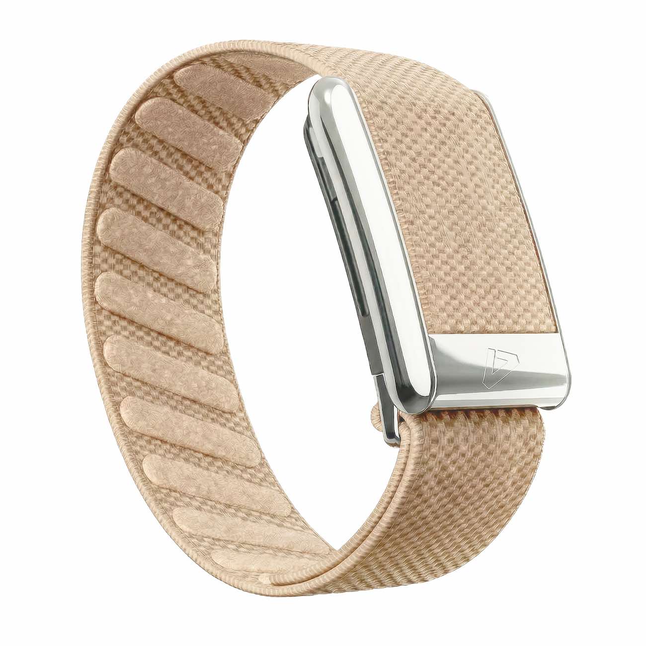 Dash Strap for Whoop 5 / Beige with Shiny Silver Frame