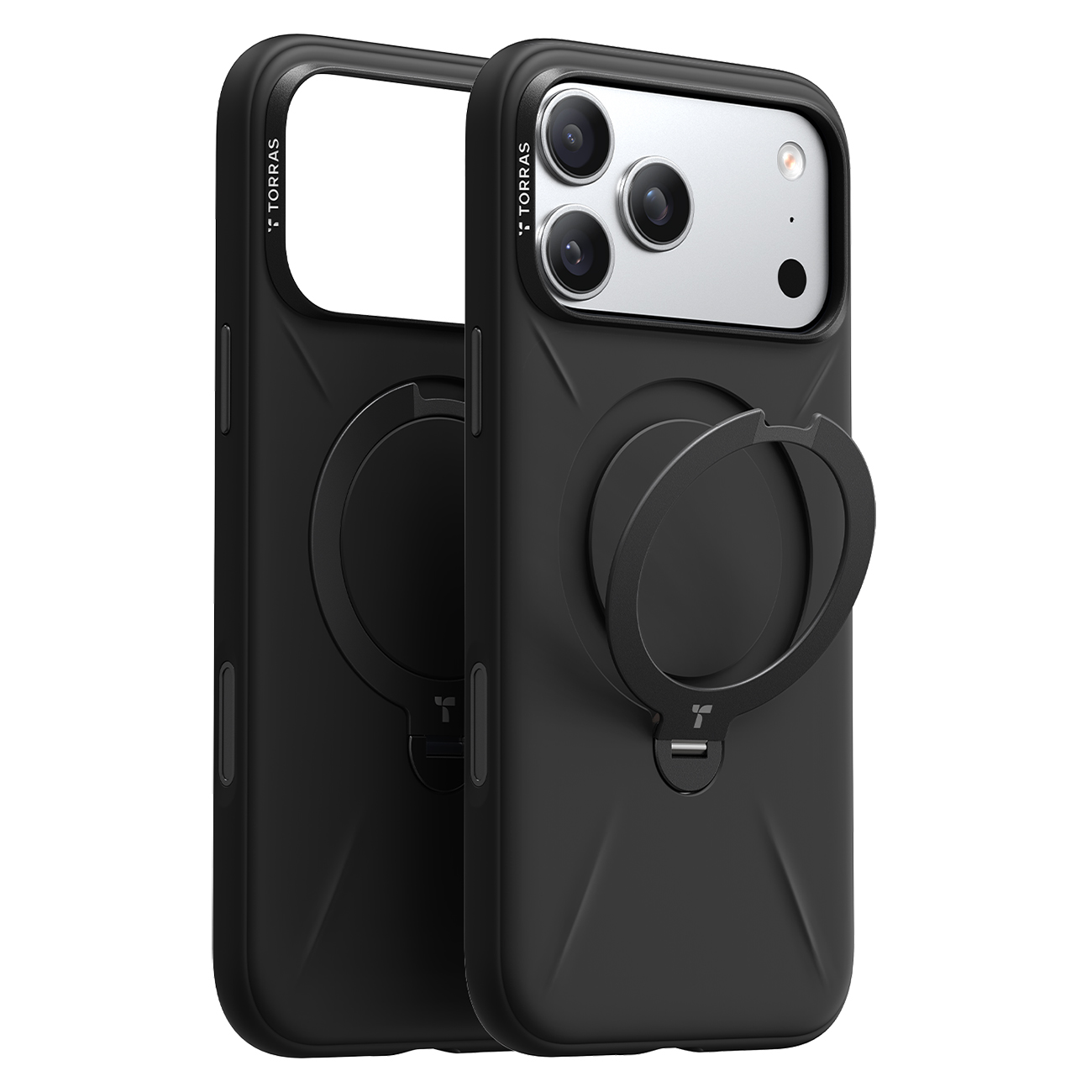 Torras Case for iPhone 17 Pro / MagSafe Compatible / Built-in Grip / Soft Silicone / Black 