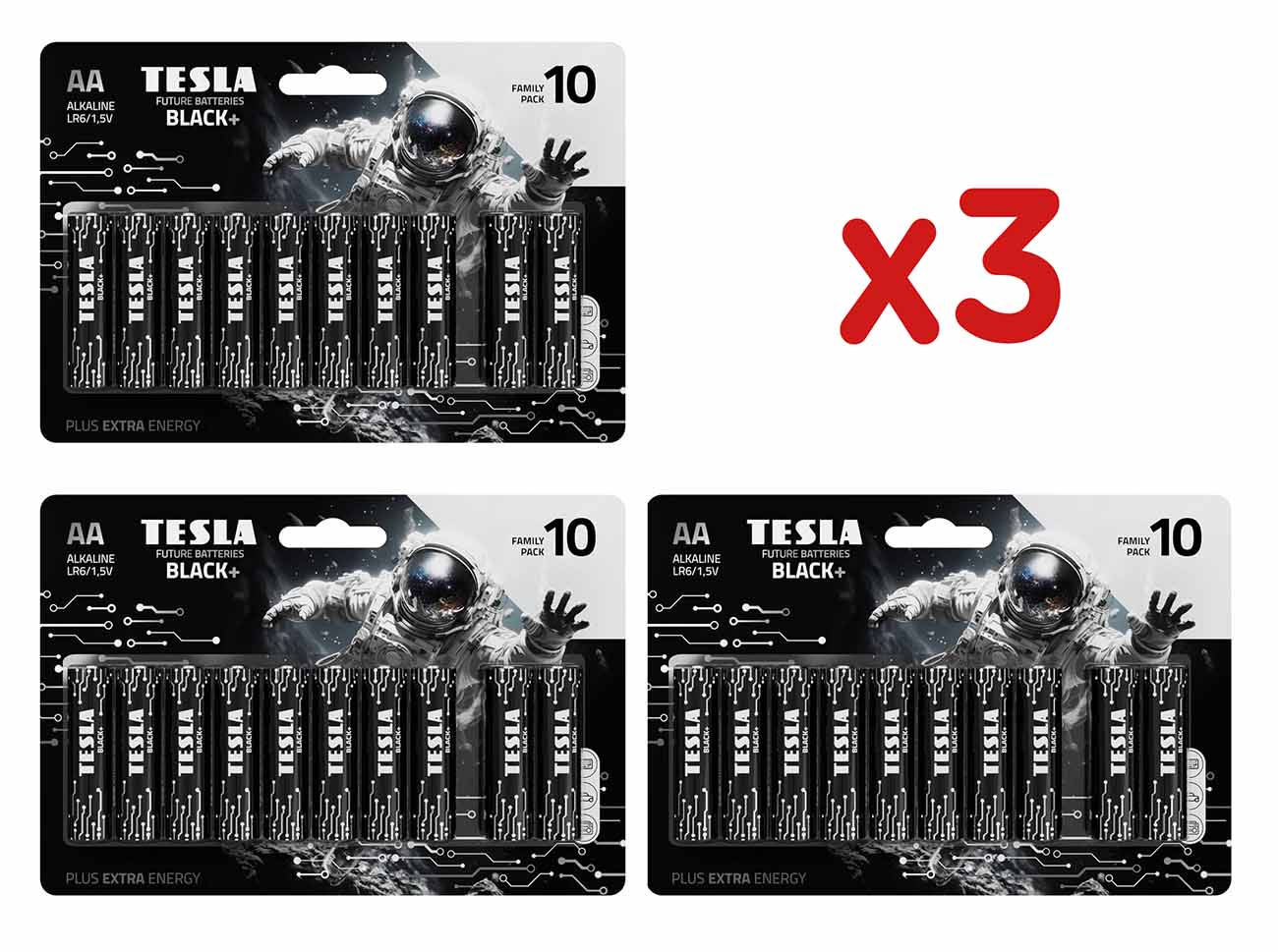 بطاريات TESLA Black+ نوع AA / حزمة من 30