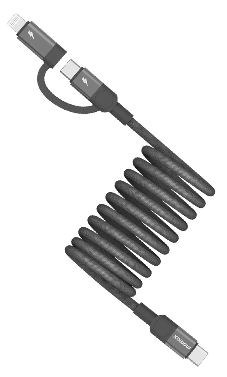 Momax Mag.Link Magnetic Cable / Type-C to Type-C & Lightning / 60W Power / 2 Meters / Black