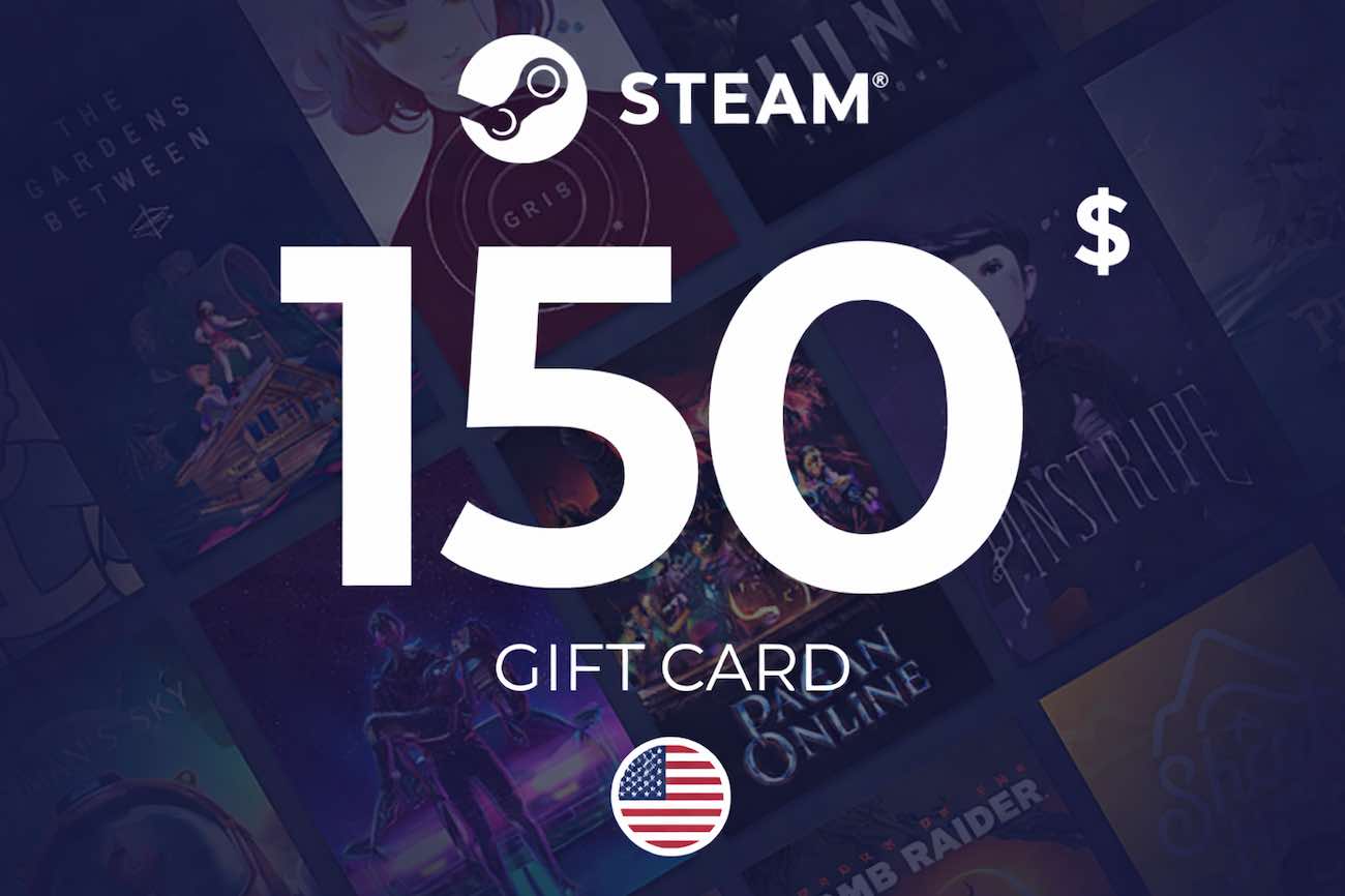 Steam Wallet Card / US Store / 150 USD / Digital Card 