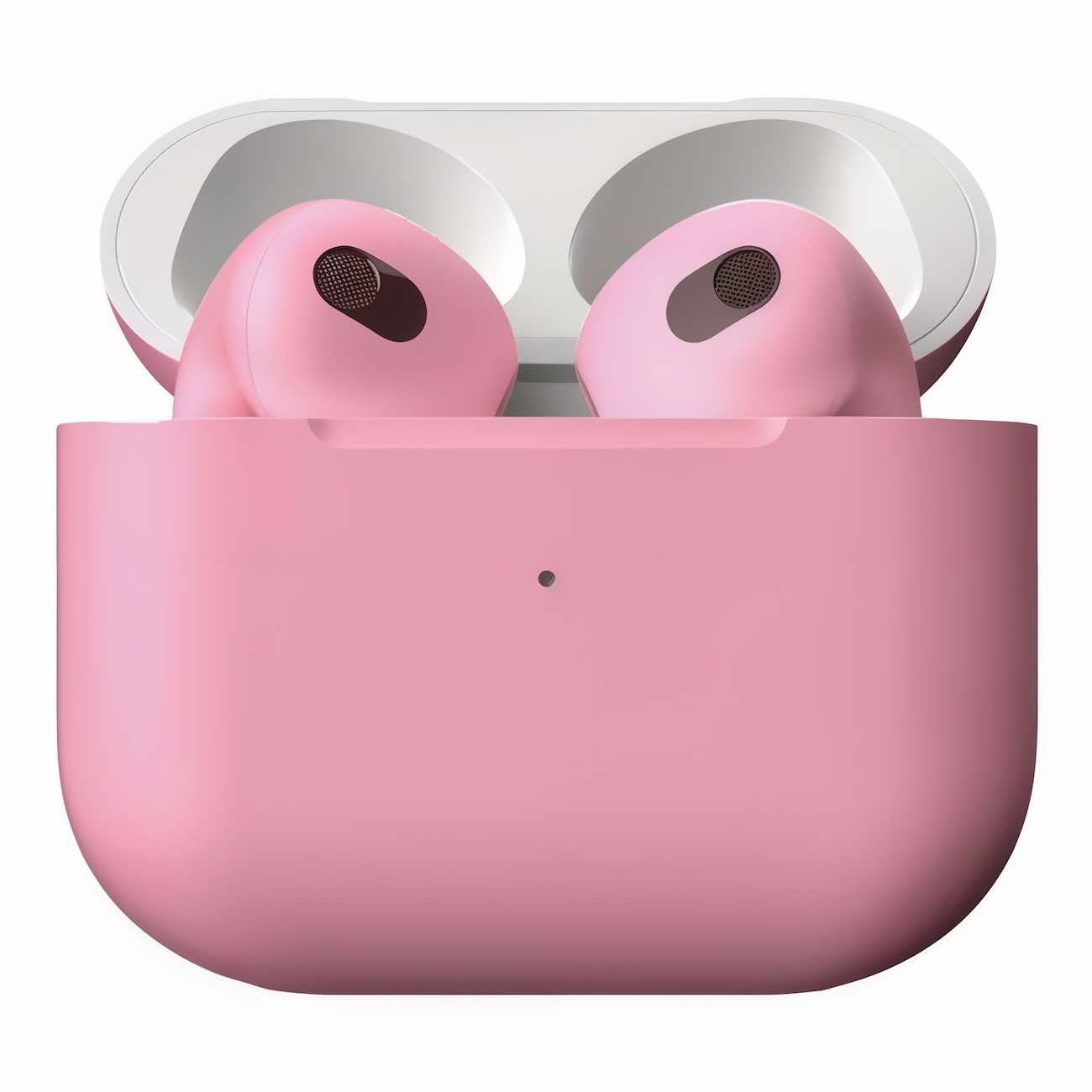 سماعة ابل AirPods 4 اللاسلكية / مع عزل ازعاج و شحن لاسلكي / اصدار خاص / وردي مطفي