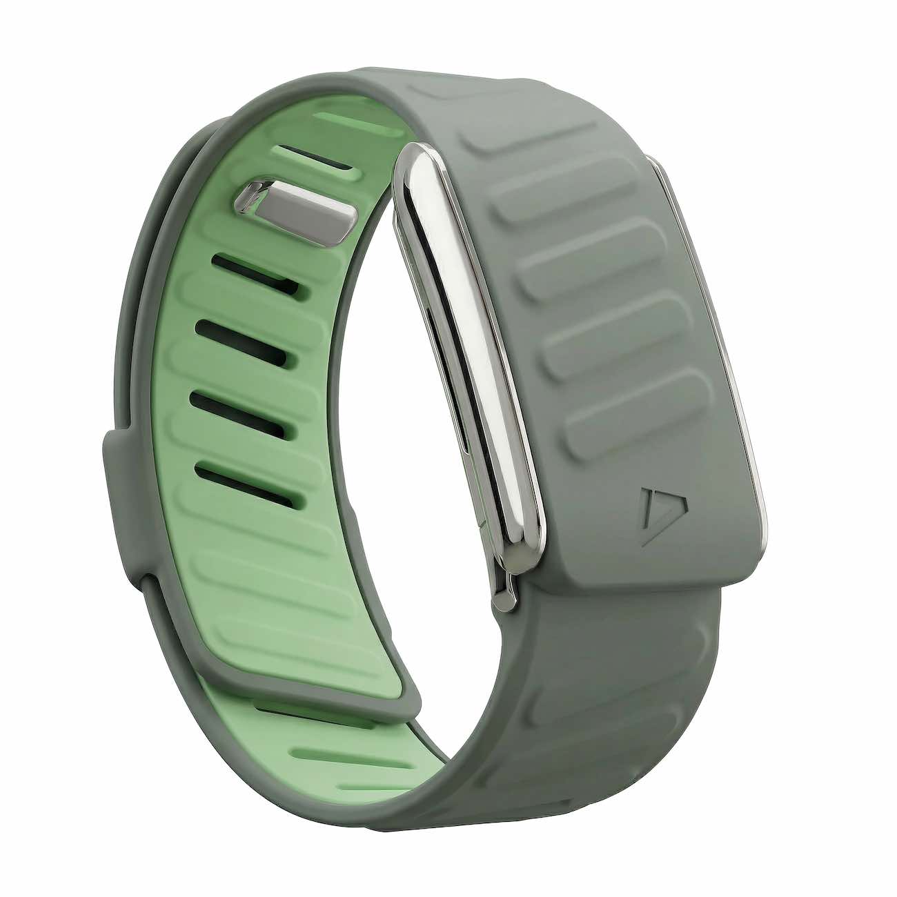 Dash Strap For Whoop 5 / Soft Silicone / Green with Matte Silver Frame