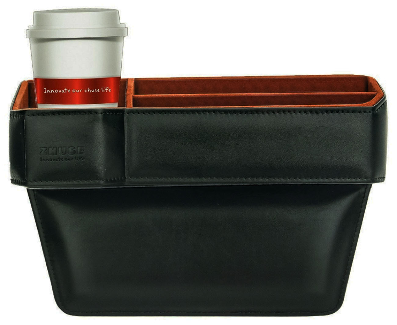 منظم الاغراض للسيارة من Zhuse / يستخدم بين الكراسي / اسود