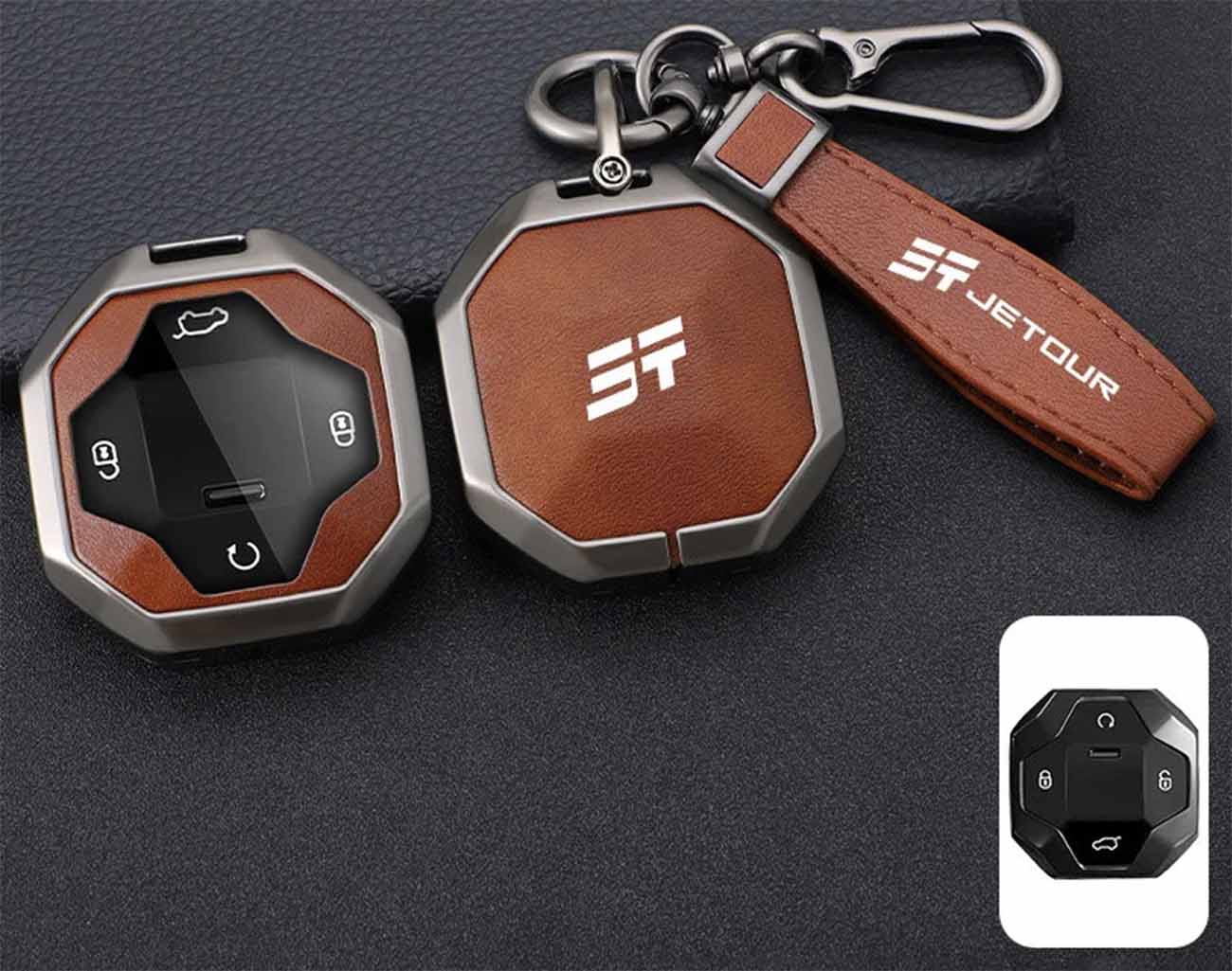 كفر ريموت سيارة جيتور Traveler لسنة 2023 و 2024 / جلد فخم / بني