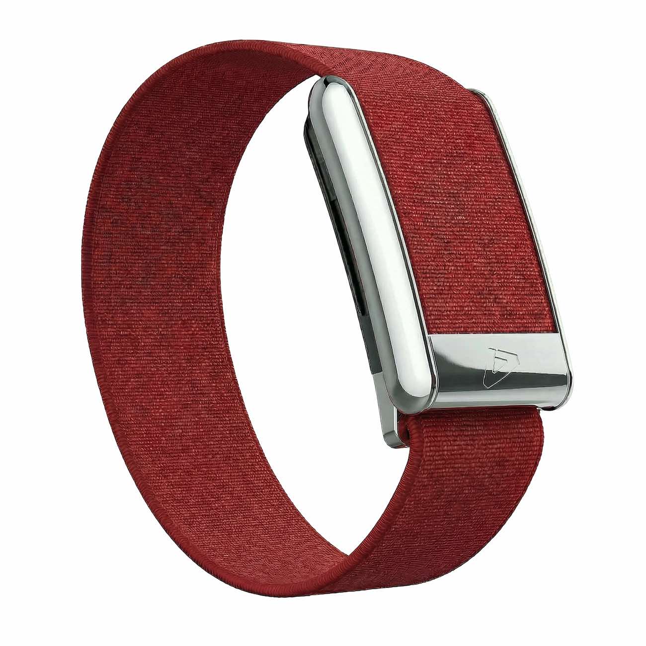 Dash Strap For Whoop 5 / Waterproof / Burgundy with Shiny Silver Frame