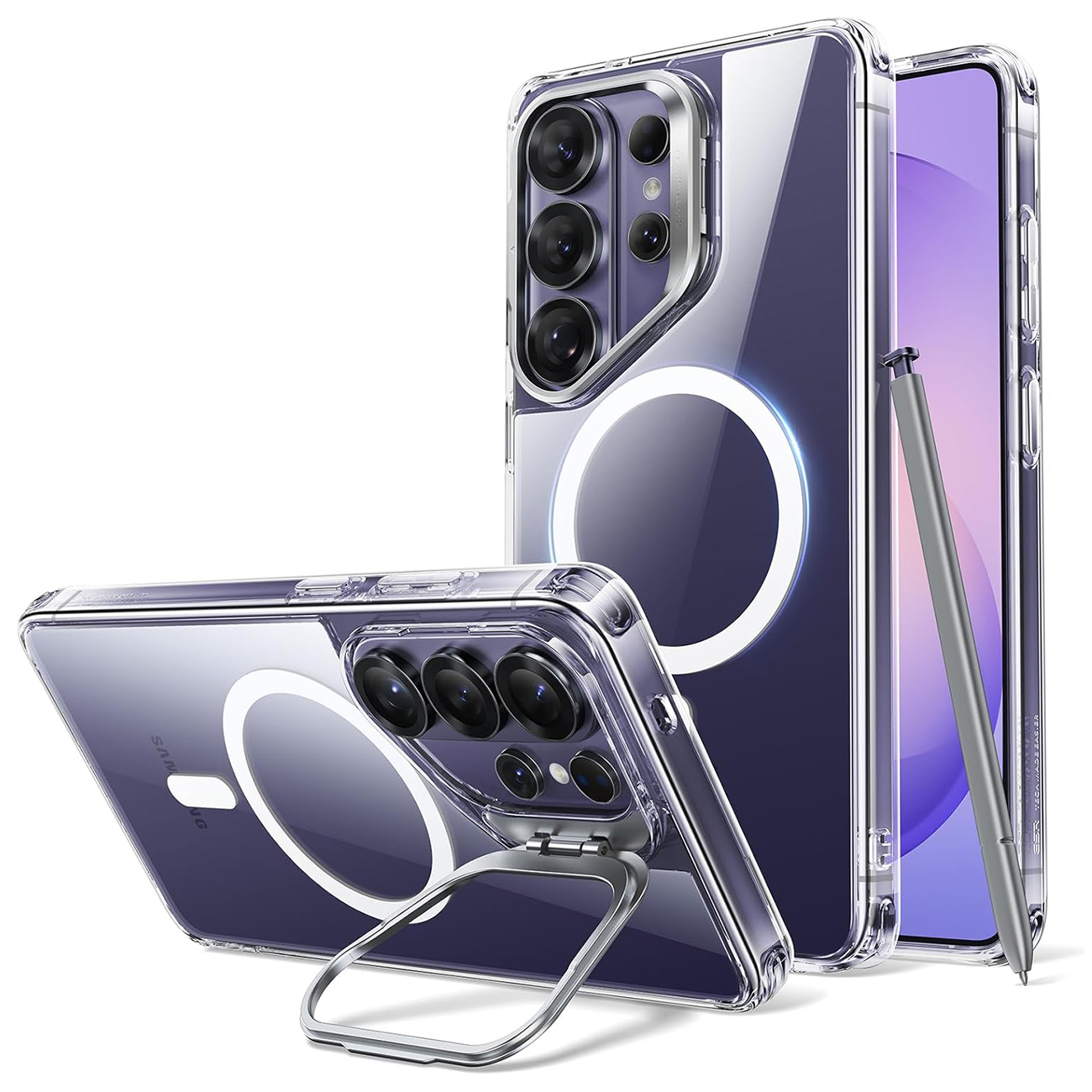 ESR Classic Hybrid Case for Samsung Galaxy S26 Ultra / Built-in Stand / MagSafe Compatible / Clear