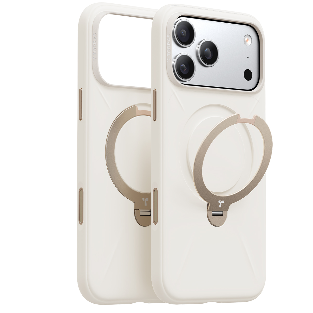 Torras Case for iPhone 17 Pro Max / MagSafe Compatible / Built-in Grip / Soft Silicone / Baby Powder