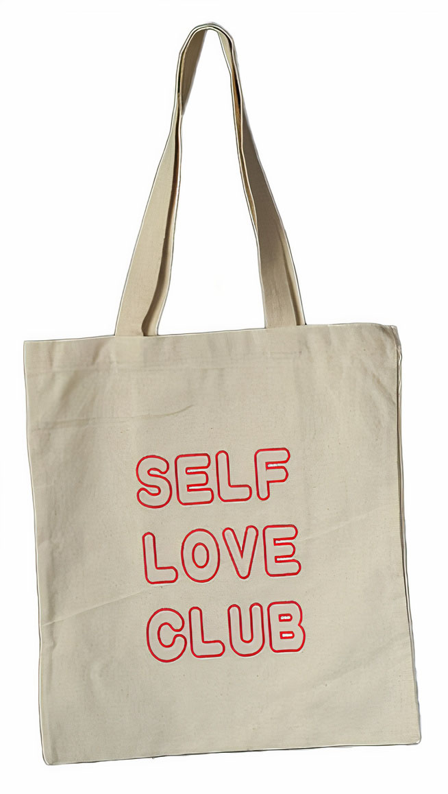 Sada Tote Bag / Self Love Club Embroidery / White