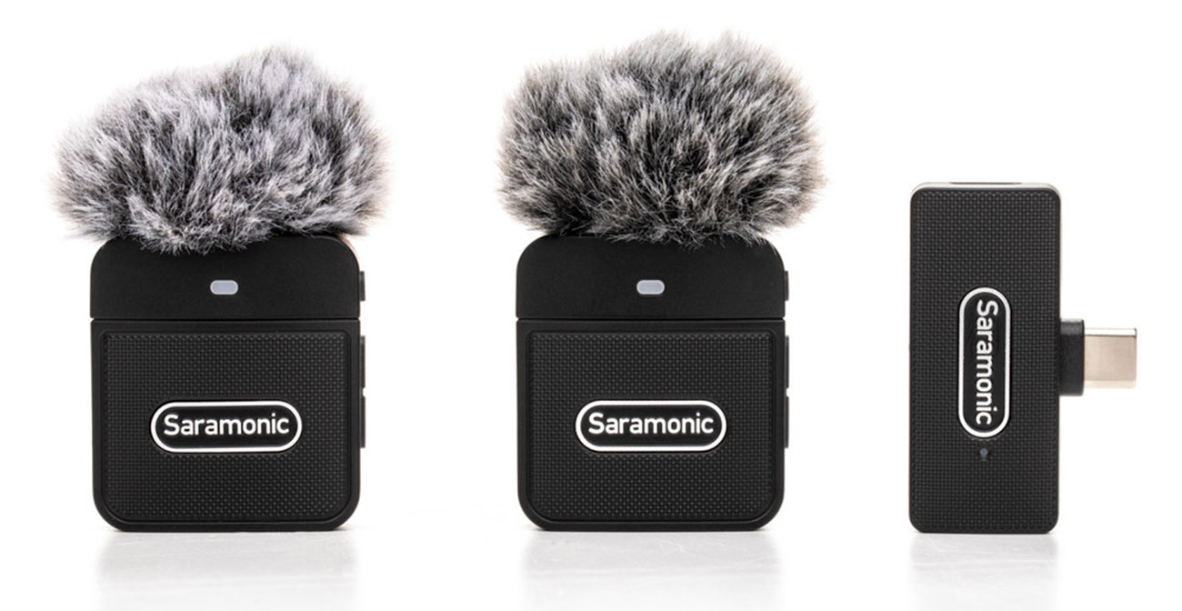 مايك Blink100 B6 اللاسلكي / جهازين مايك + مستقبل / يعمل بالبطارية / مع عزل الازعاج / مدخل تايب سي