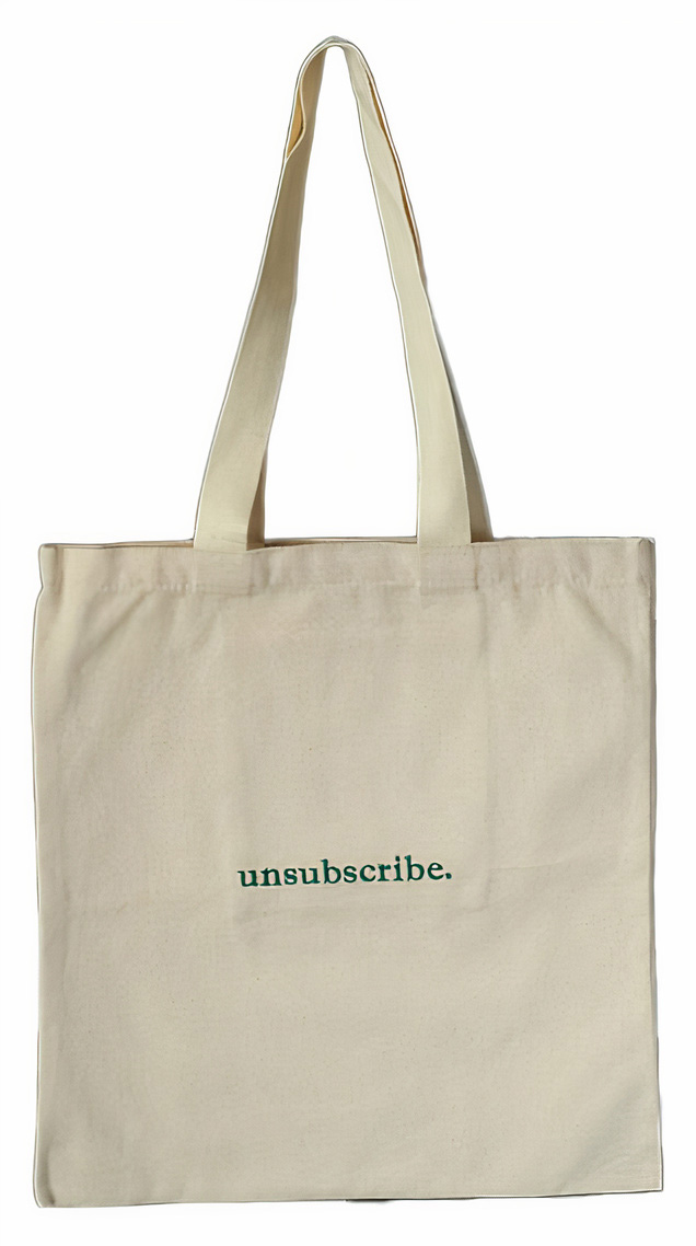 Sada Tote Bag / Unsubscribe Embroidery / White