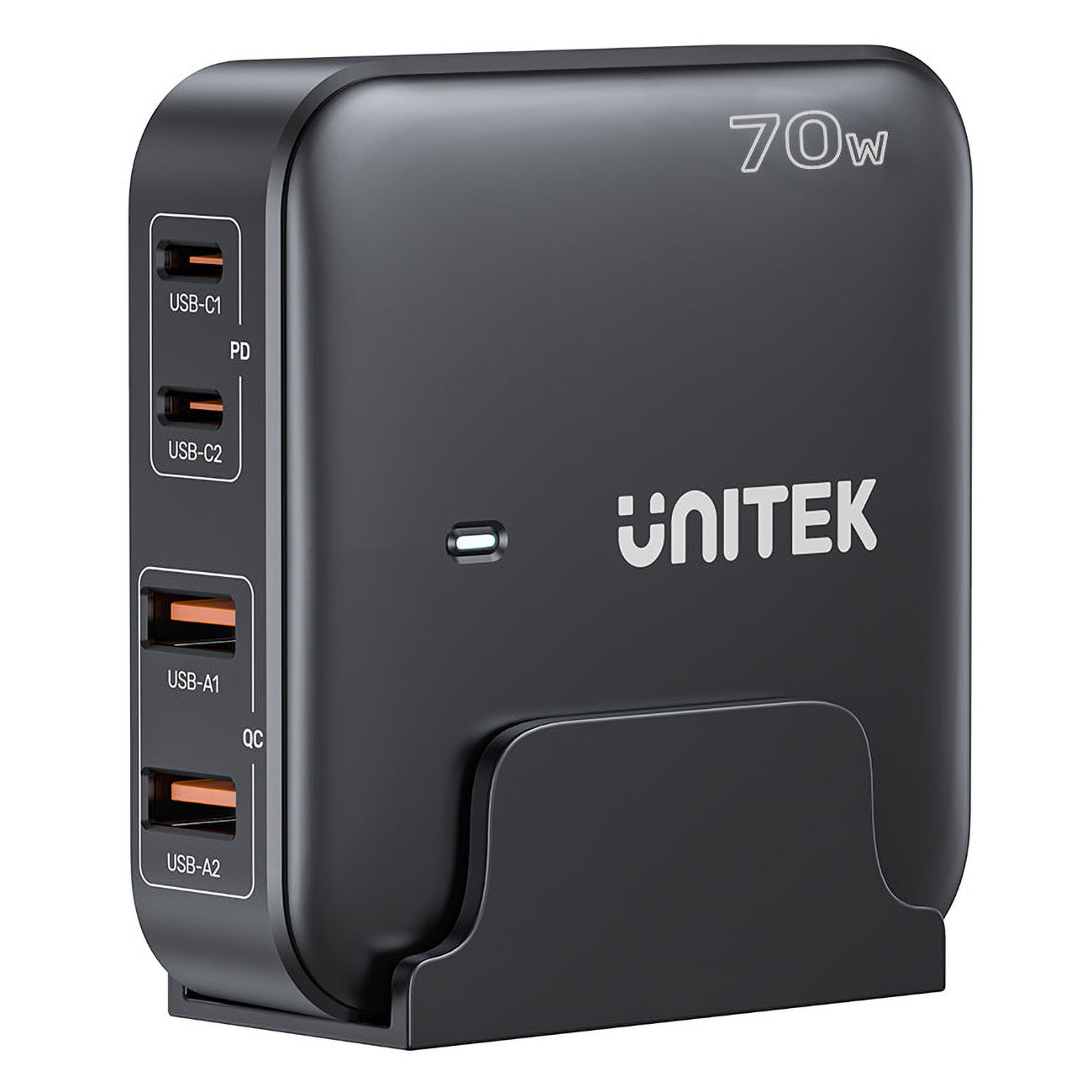 Unitek GaN Charger / 2 Type-C Ports + 2 USB-A Ports / 70W Power / Desktop Design