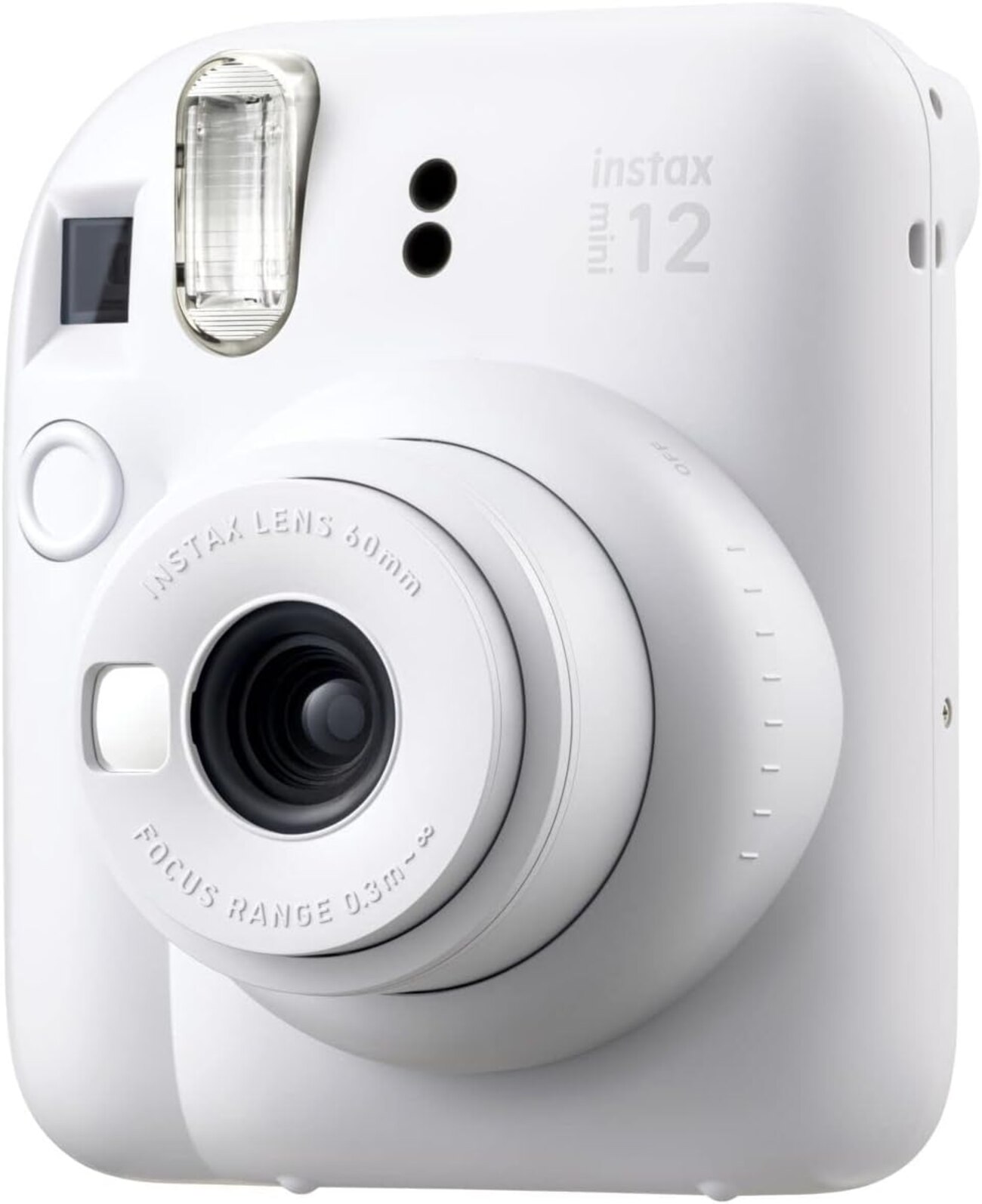 كاميرا Fujifilm instaX ميني 12 الفورية / كاميرا و طابعة / مع 10 حبات ورق / ابيض