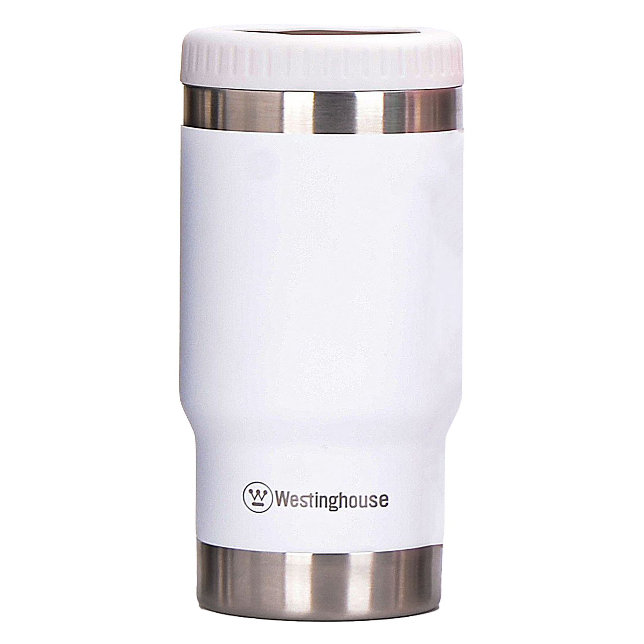 Westinghouse 3-in-1 Can Cooler / Double Wall Insulated / Keeps Drinks Cold 4 Hours / White
