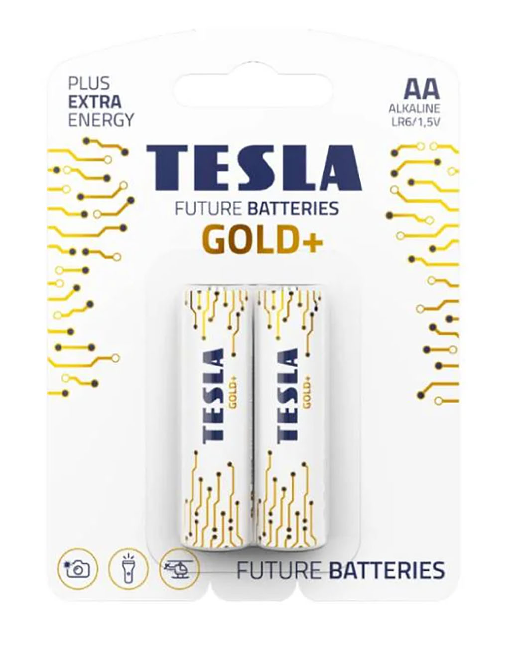 TESLA Gold+ AA Batteries / Pack of 2
