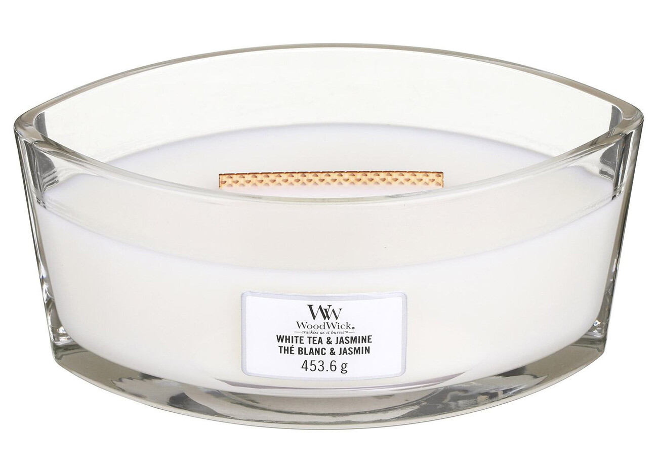 Woodwick scented candle / White Tea and Jasmine / Large