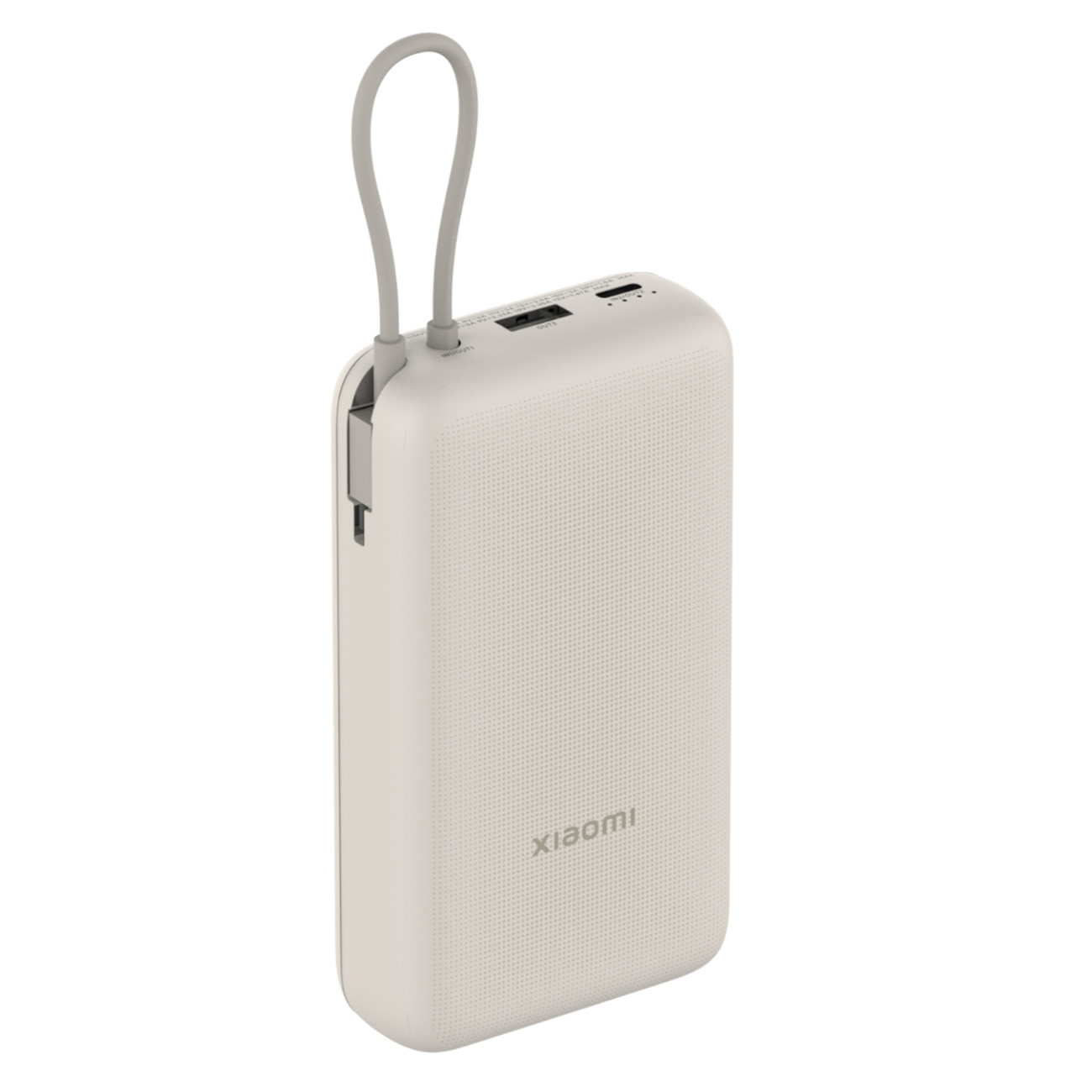 Xiaomi 20,000mAh Power Bank / Type-C + USB-A Ports / Built-in Type-C Cable / 33W Power / Tan