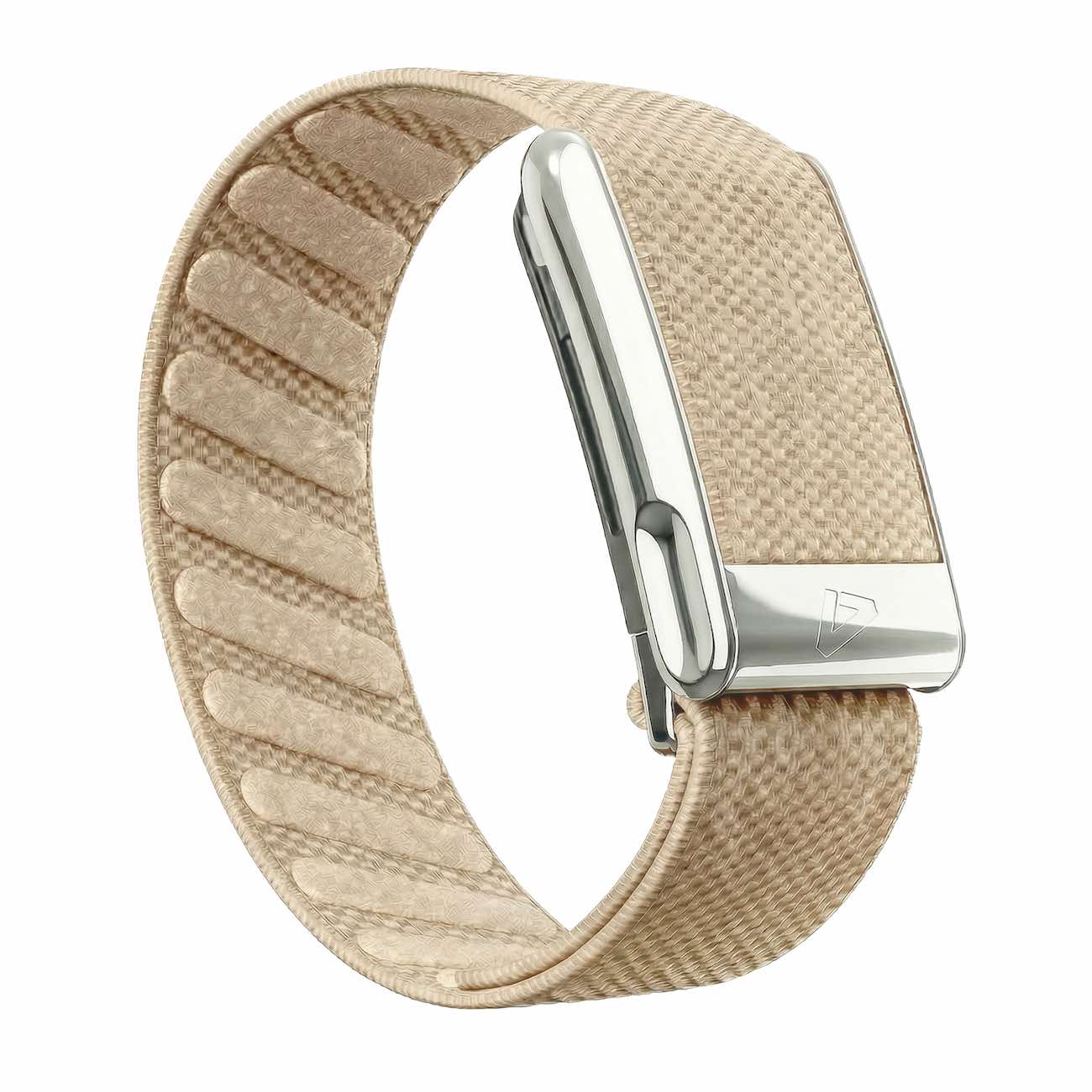 Dash Strap for Whoop 5 MG / Beige with Shiny Silver Frame