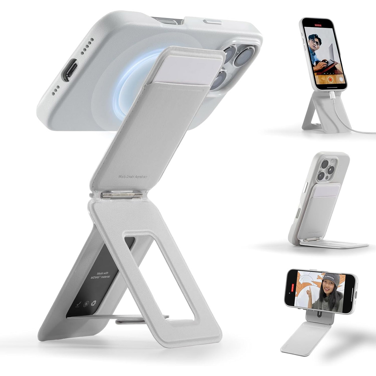 MOFT iPhone Stand & Tripod / Built-in Wallet / Folds & Converts to Tripod / MagSafe / Misty Cove