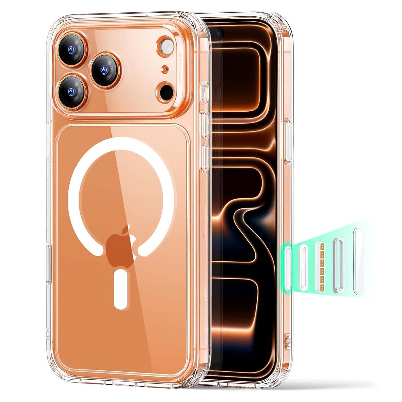 كفر ESR Classic Hybrid لايفون 17 برو / ضد الطيحات / يدعم MagSafe / شفاف