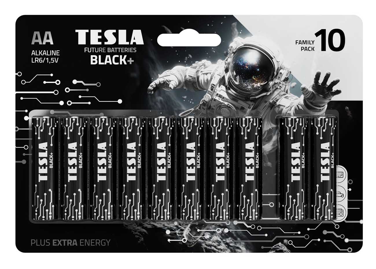 بطاريات TESLA Black بلس نوع AA / حزمة من 10 بطاريات