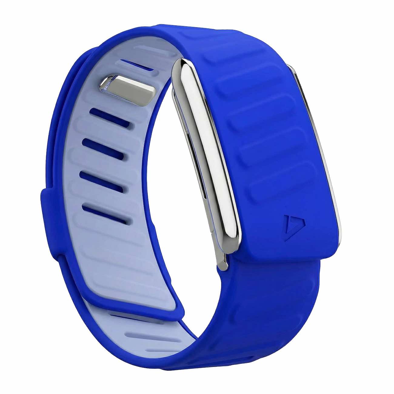 Dash Strap For Whoop 5 / Soft Silicone / Blue with Shiny Silver Frame