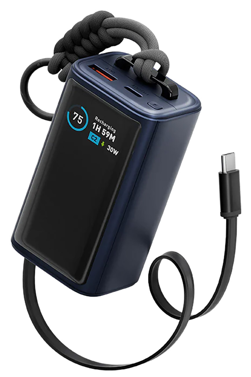 بطارية ComPac Arc من Energea / مدخل تايب سي + USB / واير تايب سي مدمج / سعة 10 الاف mAh / ازرق