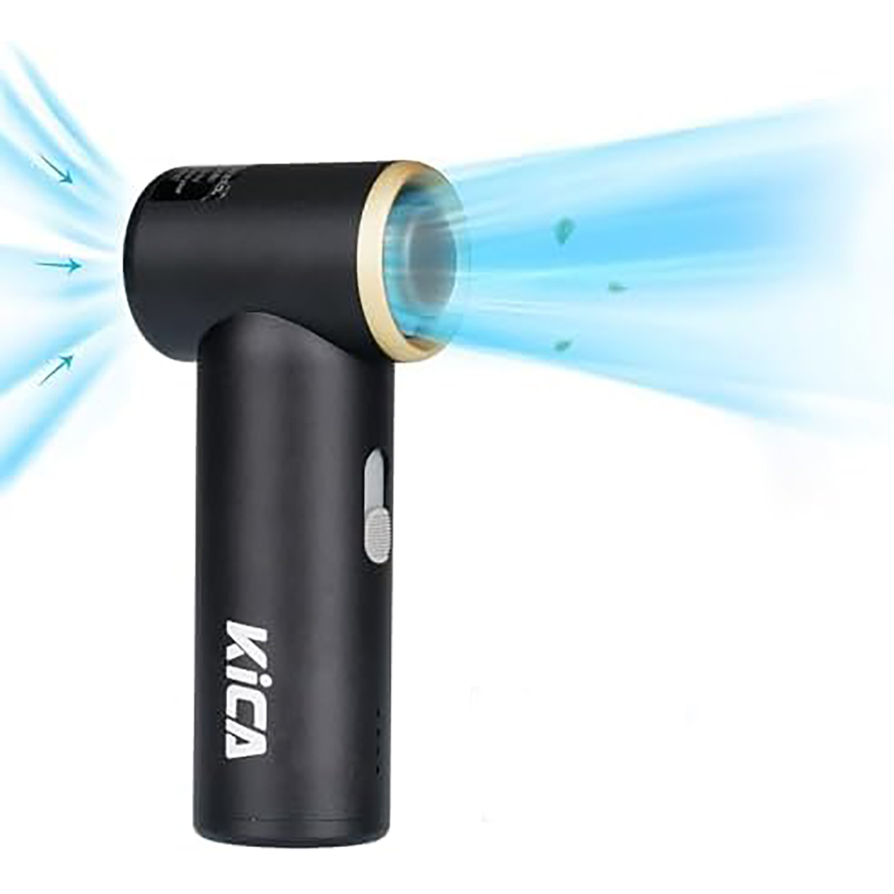 مروحة متنقلة من KiCA / تعمل بالبطارية / حجم صغير / اعدادات مختلفة للسرعة / 14 ساعة استخدام / اسود