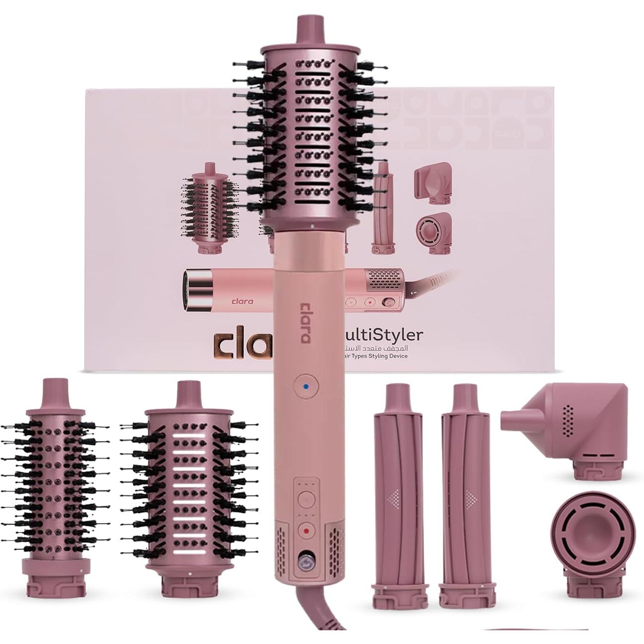 Clara Hair Multi-Styler / 6 in 1 Design / With Auto-Wrap Curlers / Pink